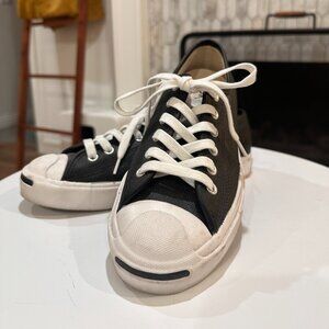 Converse Black Leather Jack Purcell Sneakers - Size 7